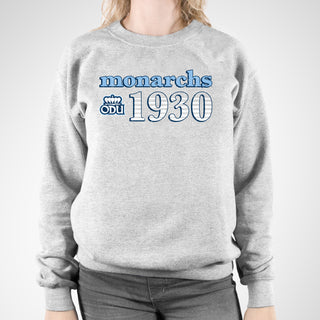 Old Dominion University Monarchs Throwback Year Stripe Heavy Blend Crewneck - Sport Grey