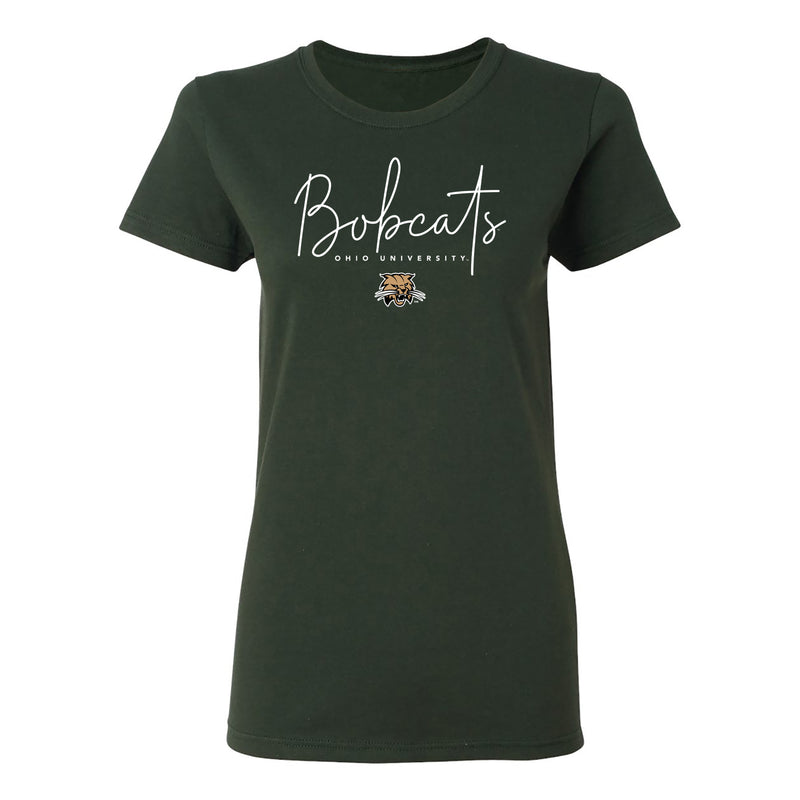 Ohio University Thin Script Womens T-Shirt - Forest