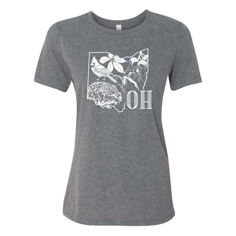 Ohio Nature Womens Relaxed Fit CVC T-Shirt - Deep Heather