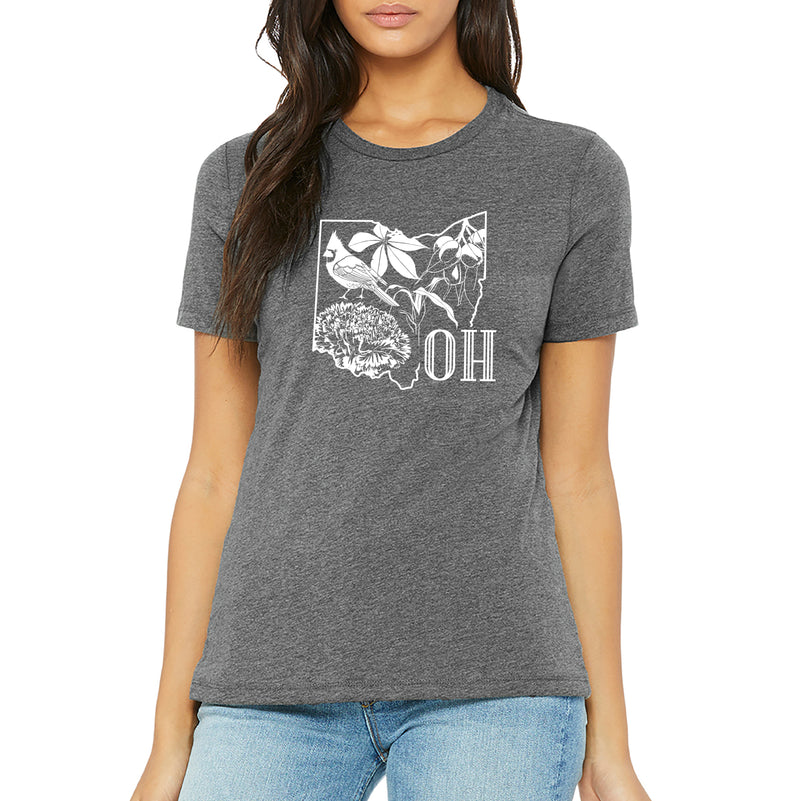 Ohio Nature Womens Relaxed Fit CVC T-Shirt - Deep Heather