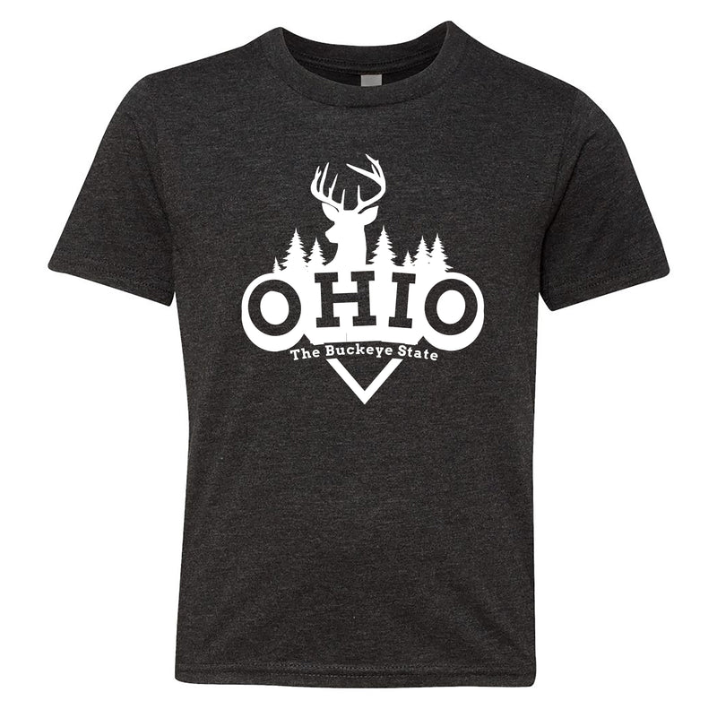 Ohio Deer Arch Youth Triblend T-Shirt - Vintage Black