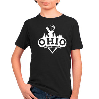 Ohio Deer Arch Youth Triblend T-Shirt - Vintage Black