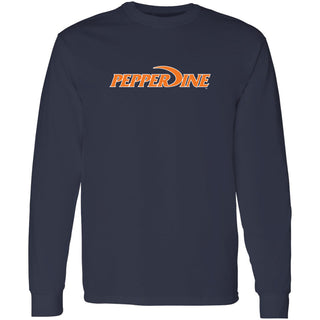 Pepperdine University Waves Basic Block Long Sleeve T-Shirt - Navy