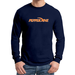 Pepperdine University Waves Basic Block Long Sleeve T-Shirt - Navy