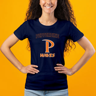 Pepperdine University Waves Arch Logo Women's T-Shirt - Navy