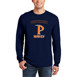 Pepperdine University Waves Arch Logo Long Sleeve T-Shirt - Navy