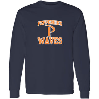 Pepperdine University Waves Arch Logo Long Sleeve T-Shirt - Navy