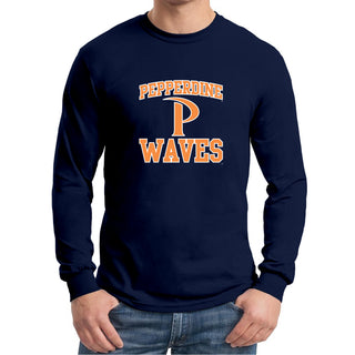 Pepperdine University Waves Arch Logo Long Sleeve T-Shirt - Navy
