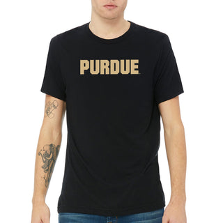 Purdue Basic Block Triblend T-Shirt - Solid Black