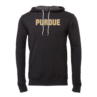 Purdue Basic Block Sponge Fleece Hoodie - Dark Grey Heather