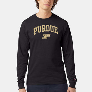 Purdue Arch Logo Champion Long Sleeve - Black