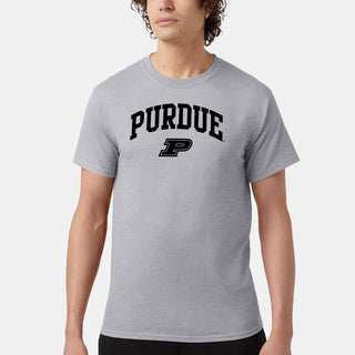 Purdue Arch Logo Champion SS T-Shirt - Light Steel