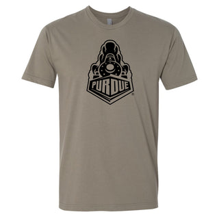 Purdue Boiler Train Logo Premium Cotton T-Shirt - Warm Grey