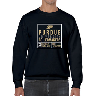 Purdue Box Label Crewneck - Black