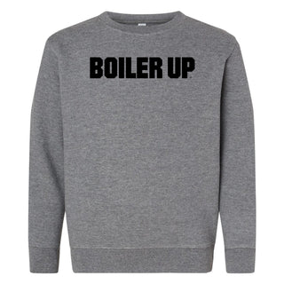 Purdue Boiler Up Youth Elevated Fleece Crewneck - Granite Heather