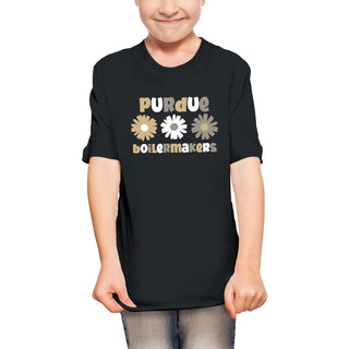 Purdue Daisy Dot Youth T-Shirt - Black