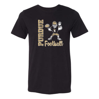 Purdue Pete Football Script Triblend T-Shirt - Solid Black
