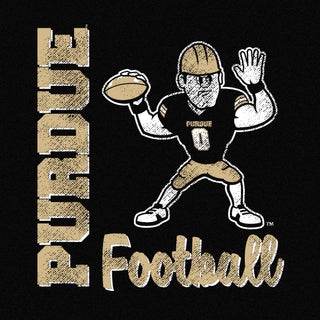 Purdue Pete Football Script Triblend T-Shirt - Solid Black