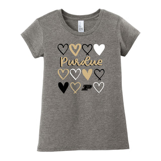 Purdue Hearts Girls Very Important T-Shirt - Grey Frost