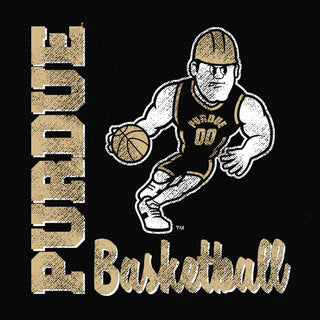 Purdue Pete Basketball Script Triblend T-Shirt - Solid Black