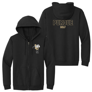 Purdue Pete Golf Mascot Mark LC Zip Hoodie - Black