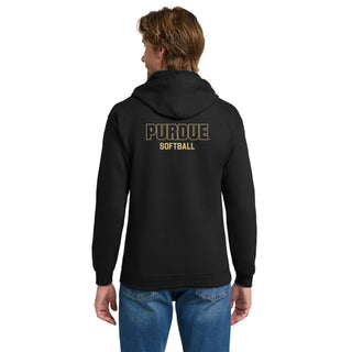 Purdue Pete Softball Mascot Mark LC Zip Hoodie - Black
