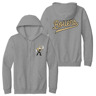 Purdue Pete Boilers Script Zip Hoodie - Sport Grey