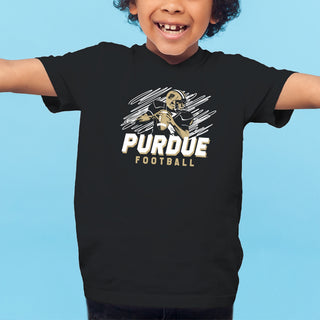 Purdue Football Action Youth T-Shirt - Black