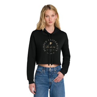 Purdue Roundabout Women’s Cropped Fleece Hoodie - Black