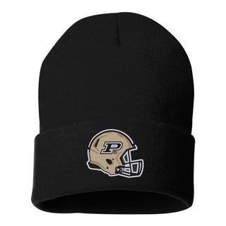 Purdue Football Helmet EMB Knit Cuffed Beanie - Black