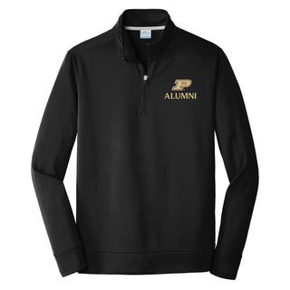 Purdue Primary Alumni LC EMB Performance Fleece 1/4-Zip - Black