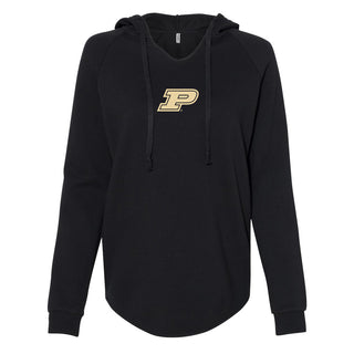 Purdue Motion P EMB Womens Wave Wash Hoodie - Black