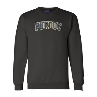 Purdue Arch Applique Champion Powerblend Crewneck - Black