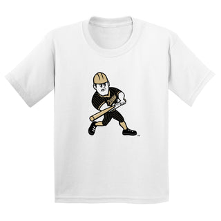 Purdue Pete Softball Mascot Mark Youth T-Shirt - White