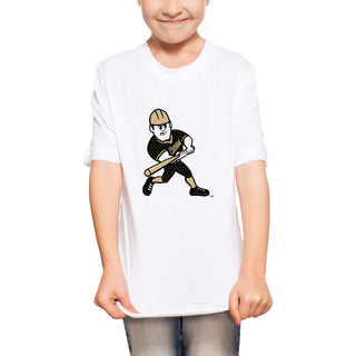 Purdue Pete Softball Mascot Mark Youth T-Shirt - White