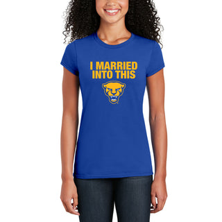 Pittsburgh Panthers I Married Into This Women's T-Shirt - Royal