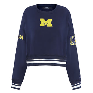 Pro Standard Michigan Women's Classic Rib Crewneck - Midnight