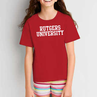 Rutgers University Scarlet Knights Basic Block Youth T-Shirt - Red