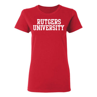 Rutgers University Scarlet Knights Basic Block Women's T-Shirt - Red