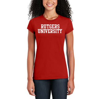 Rutgers University Scarlet Knights Basic Block Women's T-Shirt - Red