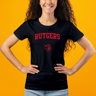 Rutgers University Scarlet Knights Arch Logo Women's T-Shirt - Black