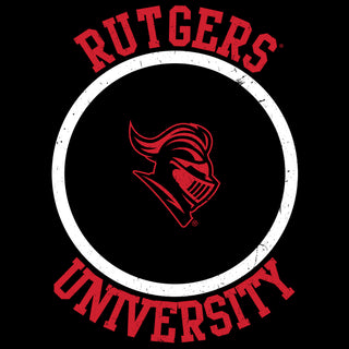 Rutgers University Scarlet Knights Distressed Circle Logo T-Shirt - Black