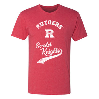 Rutgers Scarlet Knights Retro Script Premium Triblend T-Shirt - Vintage Red
