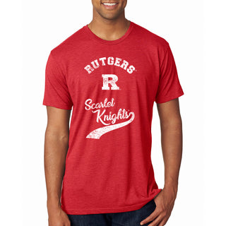 Rutgers Scarlet Knights Retro Script Premium Triblend T-Shirt - Vintage Red