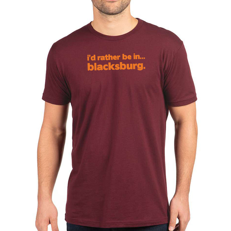 I'd Rather Be in Blacksburg Premium Cotton T-Shirt - Maroon