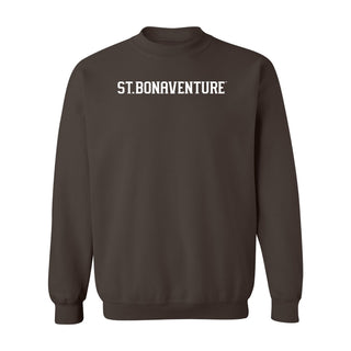 St. Bonaventure Bonnies Basic Block Crewneck Sweatshirt - Dark Chocolate