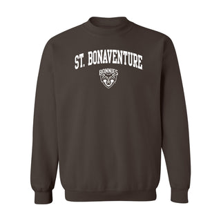 St. Bonaventure Bonnies Arch Logo Crewneck Sweatshirt - Dark Chocolate