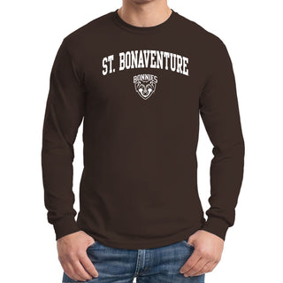 St. Bonaventure Bonnies Arch Logo Long Sleeve T Shirt - Dark Chocolate