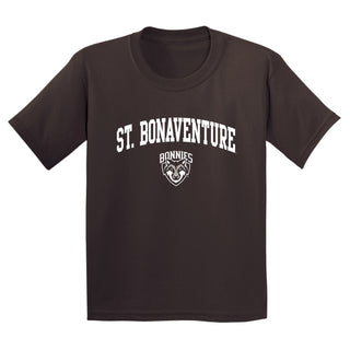 St. Bonaventure Bonnies Arch Logo Youth T Shirt - Dark Chocolate