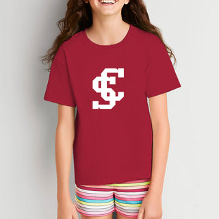 Santa Clara Broncos Primary Logo Youth T-Shirt - Cardinal